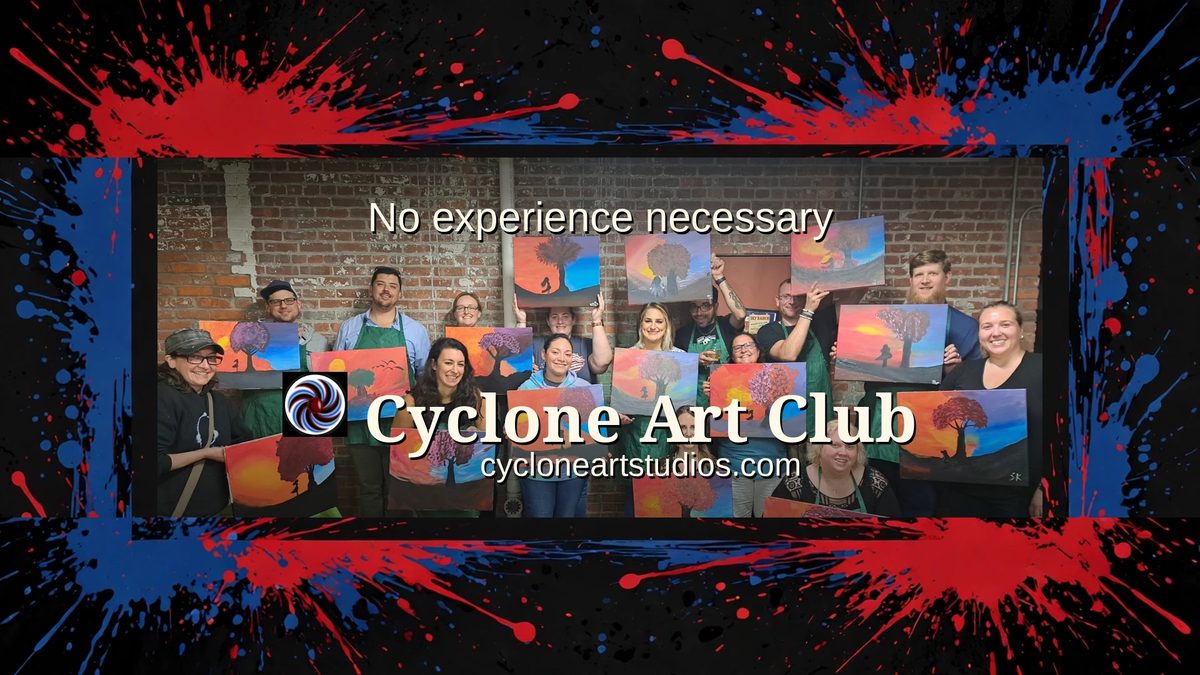 Cyclone Art Club group with paintings