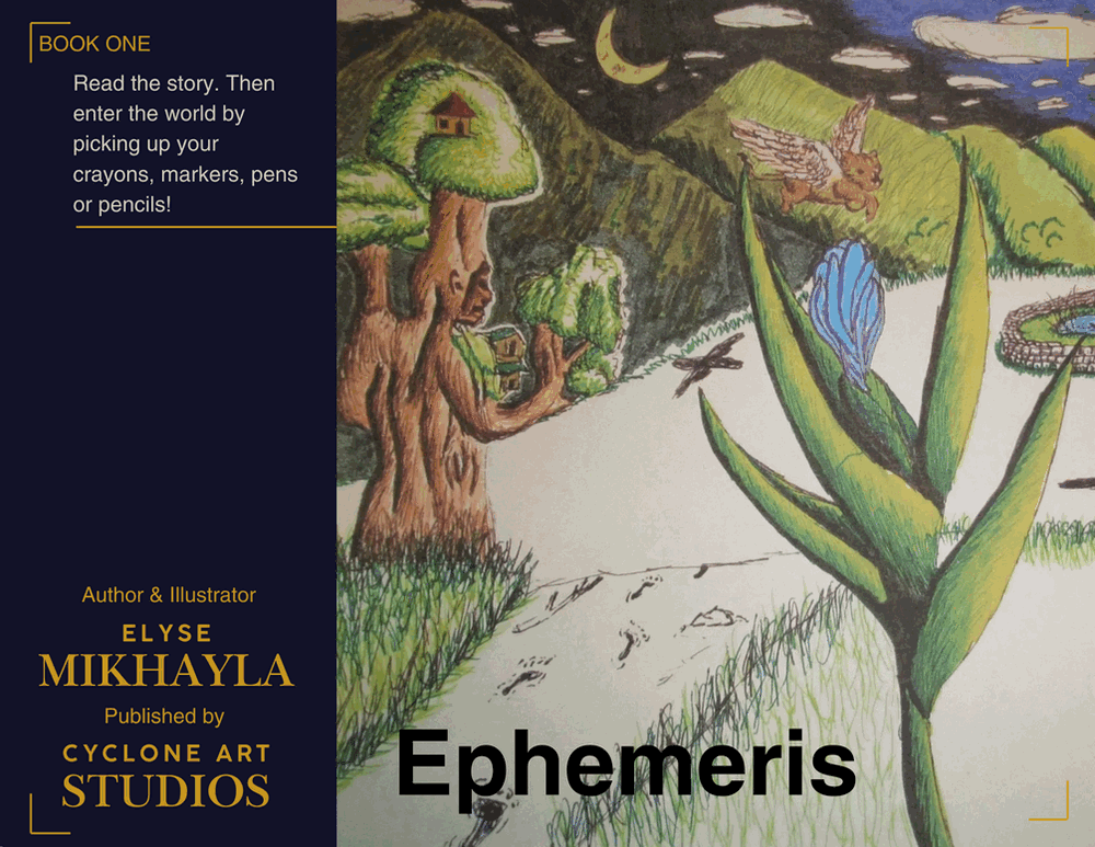 Ephemeris activity book artwork created by Elyse Mikhayla