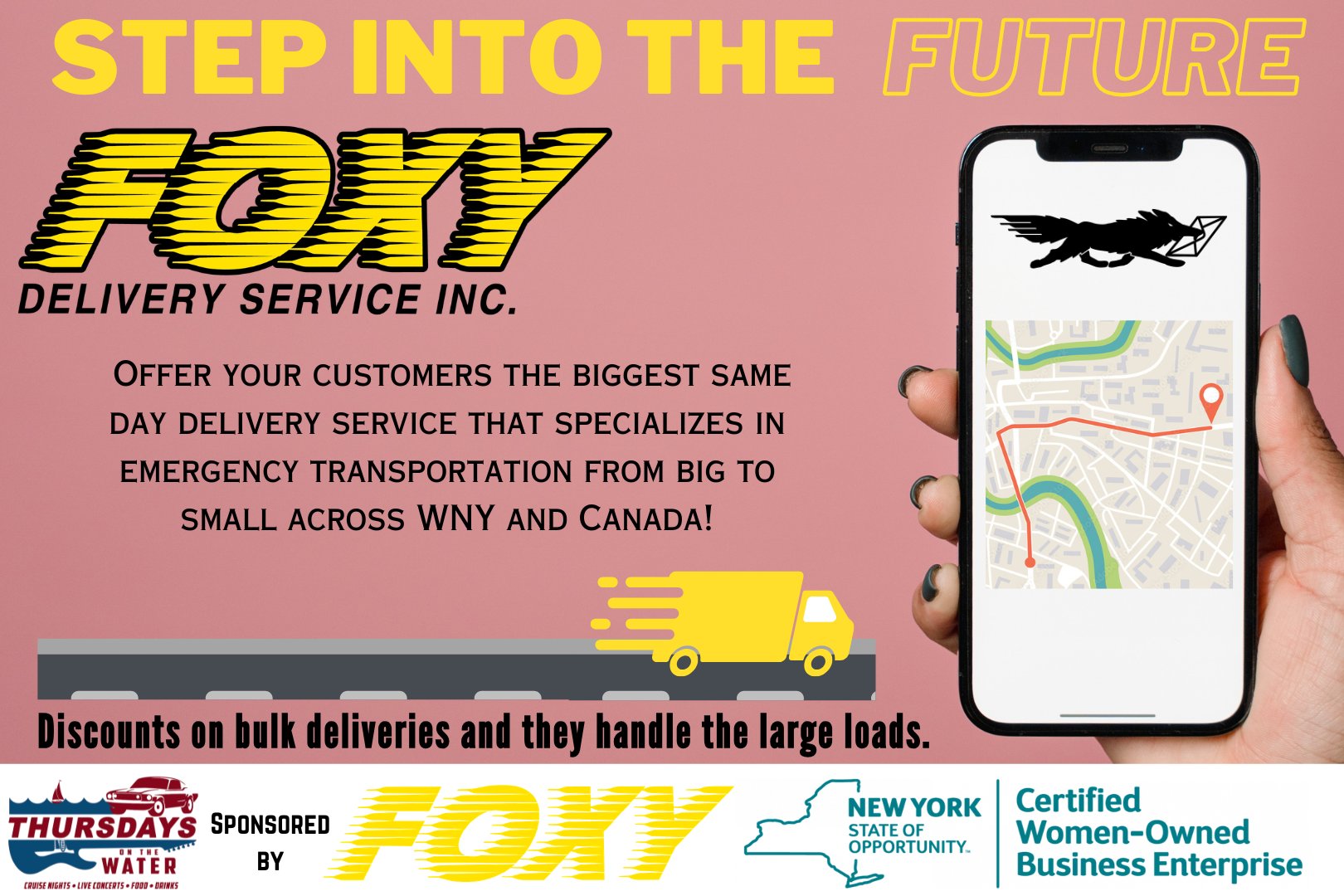 Thursdays on the Water sponsor visual for FOXY Delivery