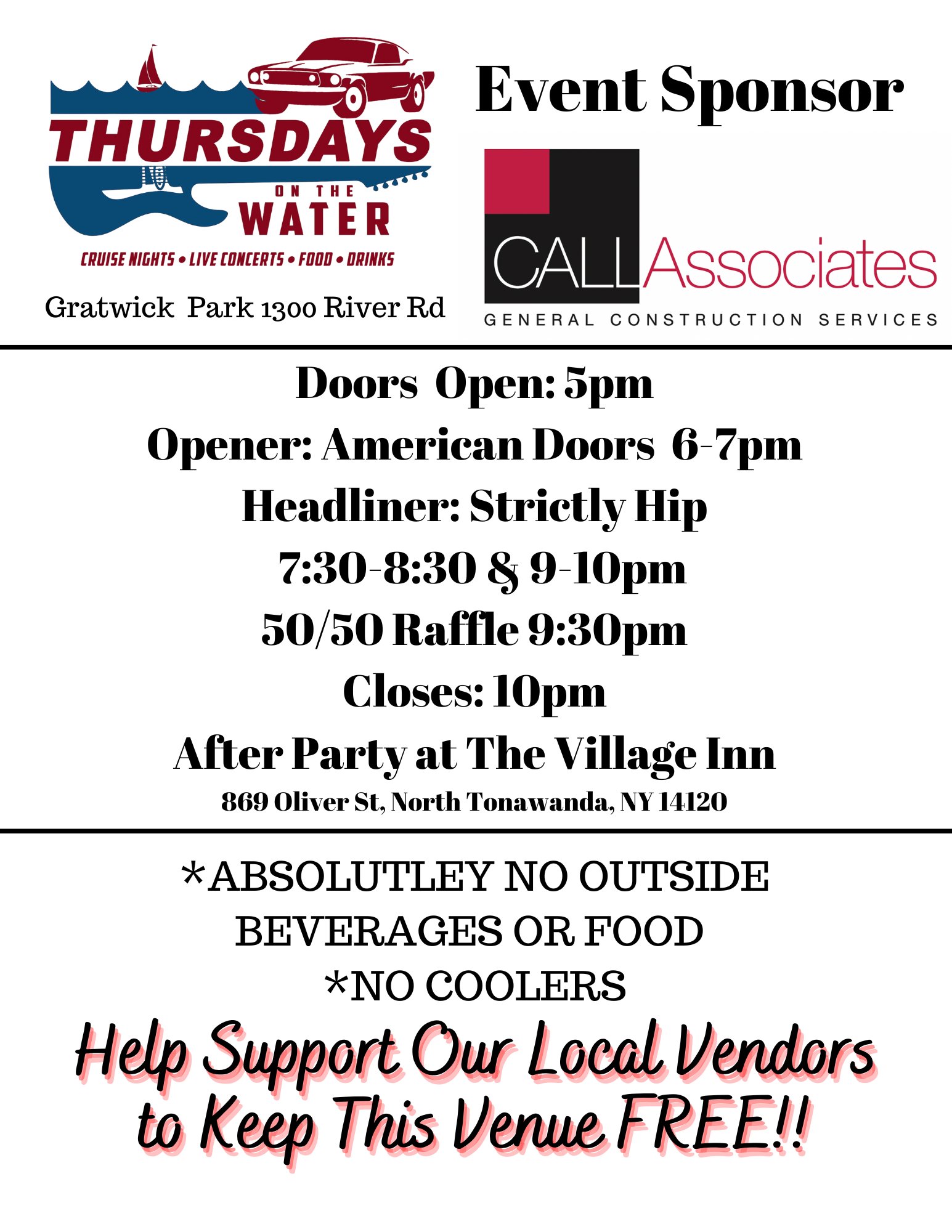 Thursdays on the Water event sponsor visual